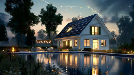 Obraz premium house at night