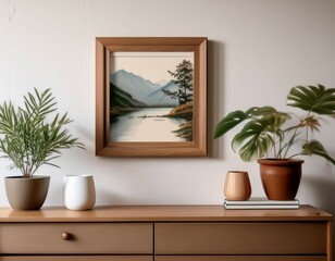 Framed picture on a wall, illustrating personal decor, art, and visual appeal.