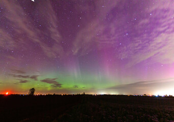 Zorza polarna nad Polską 11 października © Adrian