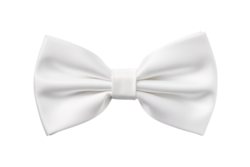 white bow tie isolated on transparent or white background, png