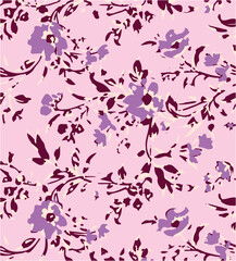 Big flowers pattern, upscale floral pattern. graphical textures floral, trendy colors pattern , flowers background with leaves. vector illustration,tropical,monochrome, abstract print