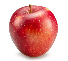 Ripe perfect red apple on white background. File contains clipping path.