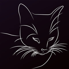 Cat silhouette. Vector illustration. Cat icon.