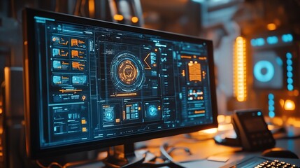 A computer screen showing navigation icons
