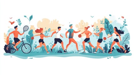 Group of friends enjoying outdoor activities