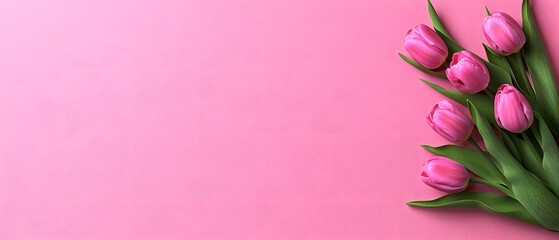 Fototapeta premium Images of tulips with pink tone give feeling of sweetness and romance, with a hint of calm and warmth. They can be used in designs to communicate emotions related to love, good wishes or celebrating.