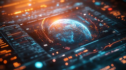 A close-up of meteorologists reviewing satellite images of global weather changes on interactive digital dashboards, dynamic data overlays and animated charts visible,