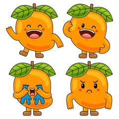 Cute Mango Fruit Character Mascot Illustration