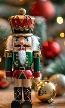 nutcracker with christmas tree	
