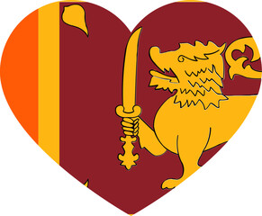 Heart Icon inside Sri Lanka Flag