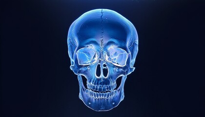 Fototapeta premium A skull adorned with vibrant flowers, set against a dark background, with intricate filigree work