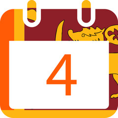 Sri Lanka Flag On Date in Calender icon