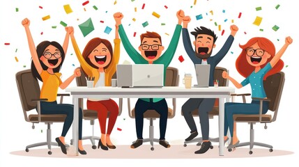 Celebrating Success - Happy Team