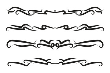 Obraz premium Calligraphy filigree lines Text dividers, vintage Flourishes decorative Scrolls wedding Ornate, fancy elegant page Separators design elements, Header Swirls menu cards Ornamental Border