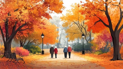 Autumn Stroll Through Vibrant Foliage