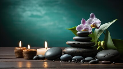 spa and wellness design with stones and candles