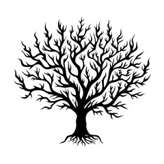 Obraz premium flame-of-the-forest-tree-silhouette 