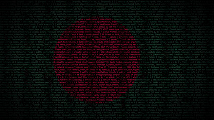 Binary code on flag of Bangladesh. Program source code or Hacker concept on Bangladeshi flag. Bangladesh digital technology security, hacking or programming