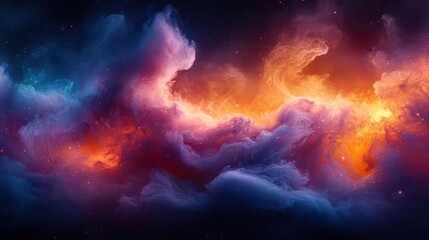 Fototapeta premium vivid swirling clouds of neon smoke intertwine with bursts of holi colors creating an abstract psychedelic scene that invites exploration and wonder in a dreamlike setting