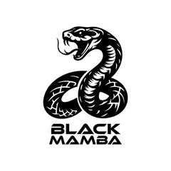 Vector illustration of a Black Mamba Snake