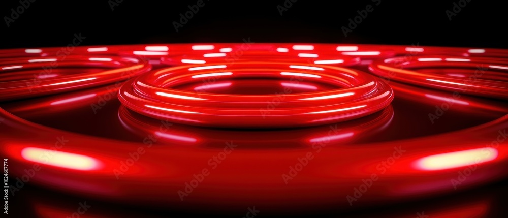 Poster abstract red circular design.