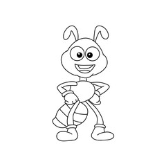 Ant vector illustration coloring book for kids