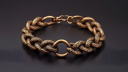 Obraz premium Elegant braided bronze bracelet showcasing intricate design and craftsmanship, perfect for adding a touch of sophistication.
