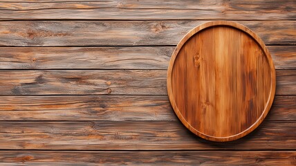 Fototapeta premium A rustic wooden facade features a prominent circular sign mockup