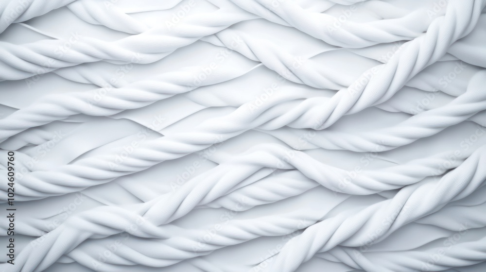 Poster abstract white twisted rope pattern.