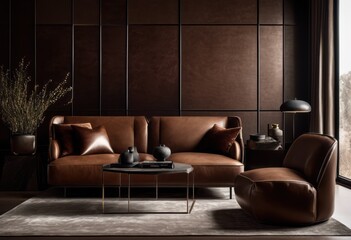 elegant contrast rich leather textures merging soft natural fabrics crafting stylish interior aesthetic, accessory, artisanal, beautiful, bedding, chic