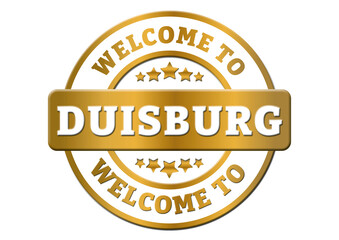 old sticker welcome to Duisburg Germany