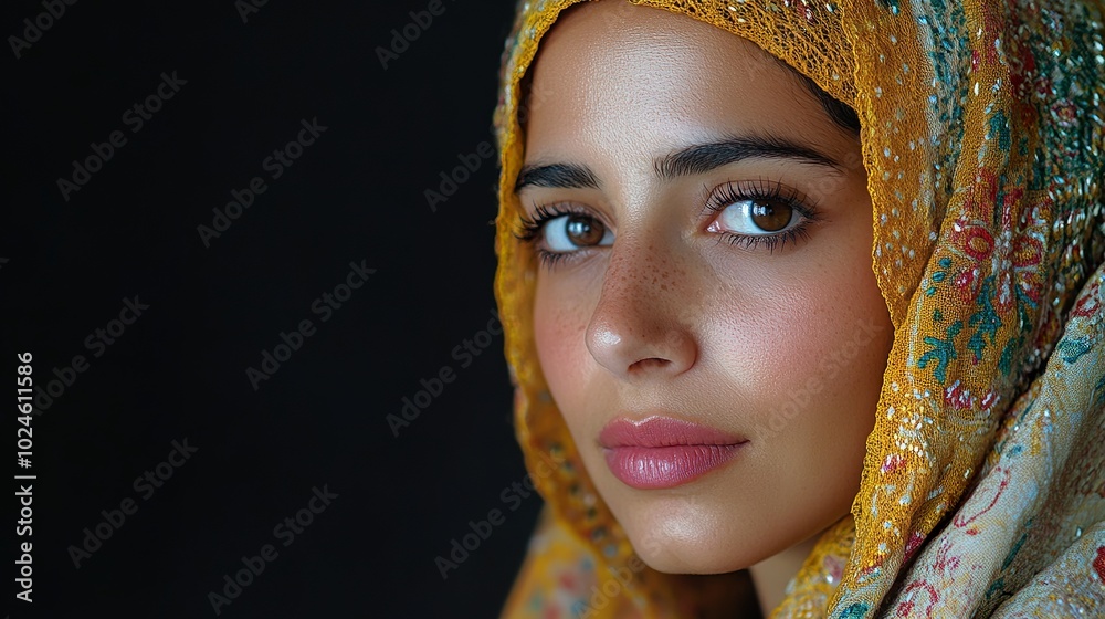 Wall mural tunisian woman in traditional attire