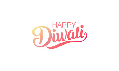 Happy Diwali holiday banner. Hand written greeting text. Vector illustration.