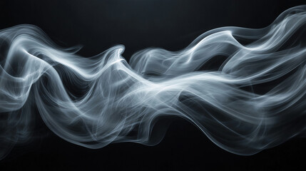 Fototapeta premium Abstract flow of billowing smoke on a black background. Generative AI
