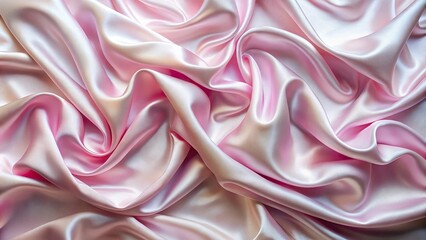 Obraz premium Silk fabric background in pink and milky white colors