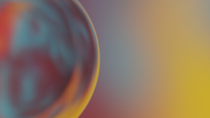 Abstract Colorful Grainy 3D Sphere with Flowing Gradient Background