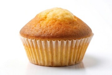 Simple cupcake or madeleine on white background