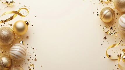 Elegant Golden Christmas Ornaments and Decorations