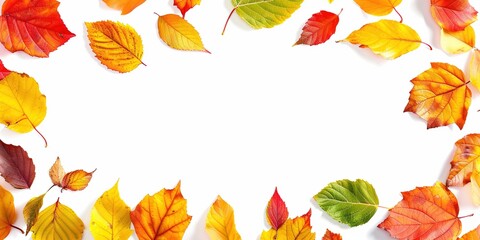 Obraz premium autumn leaves on white background