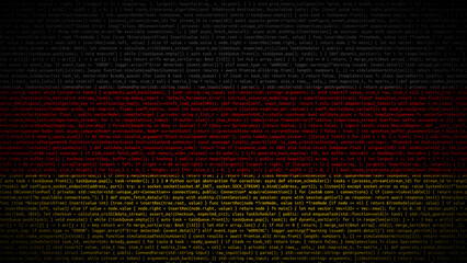 Binary code on flag of Germany. Program source code or Hacker concept on German flag. Germany...
