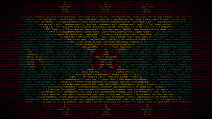 Binary code on flag of Grenada. Program source code or Hacker concept on Grenadian flag. Grenada...