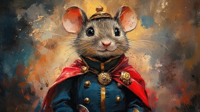 watercolor illustration of the mouse king from the nutcracker showcasing intricate details and vibrant colors with an isolated background that highlights this magical character