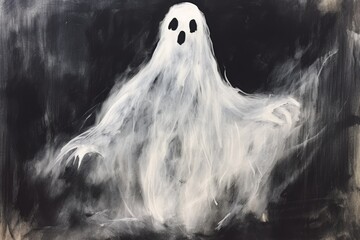 childlike drawing of ghost illustration