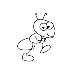 Ant vector illustration coloring book for kids 