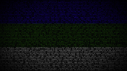 Binary code on flag of Komi. Program source code or Hacker concept on Komi flag. Komi digital...