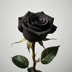 black rose with white background