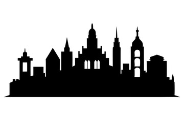 Cityscape | vector silhouette illustration on white background