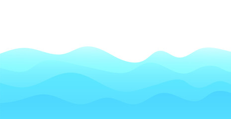 Blue Sea Wave Lines Pattern Background. Banner. Wallpaper. Vector Illustration