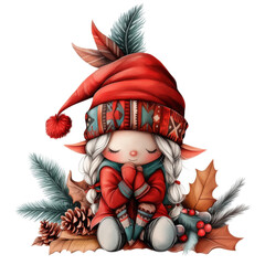 Cute Boho Elf with Tribal Accents for Christmas Decor