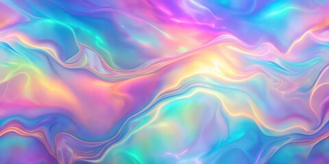 Abstract Iridescent Swirls of Pastel Colors in a Fluid and Dynamic Movement